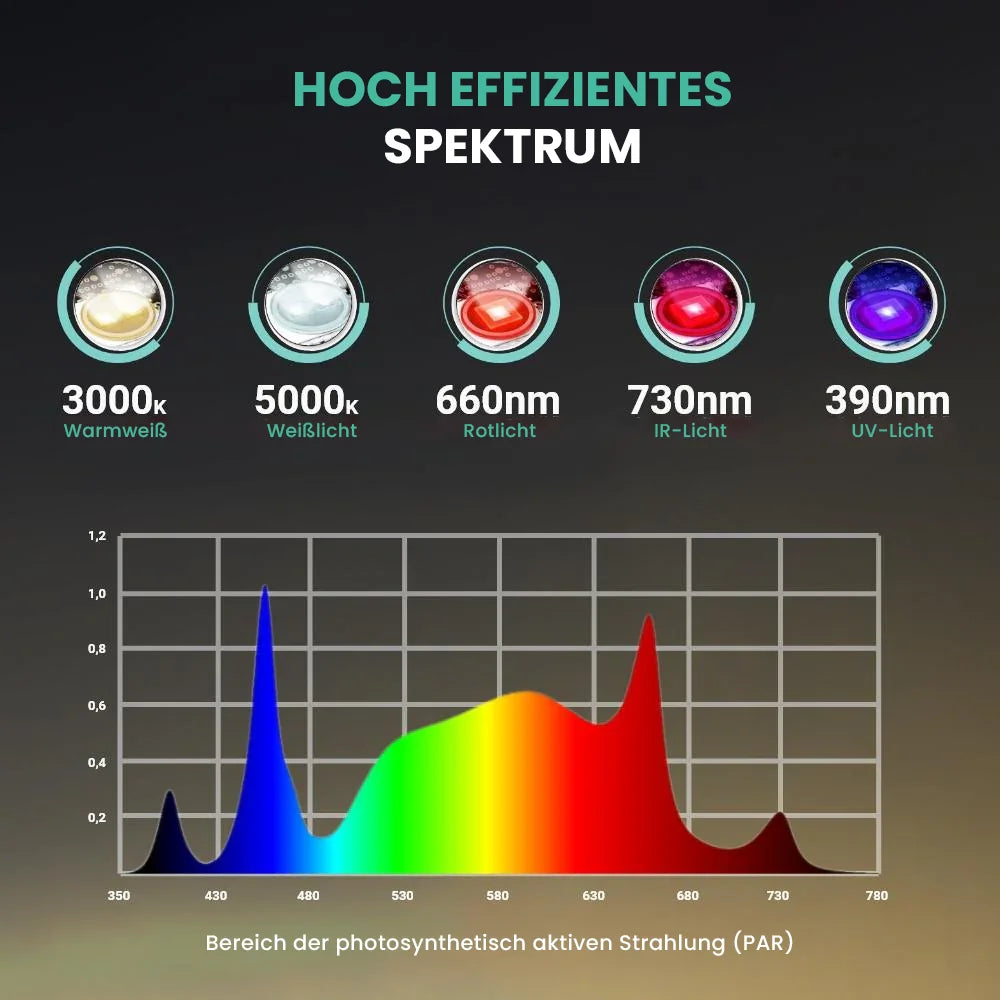 Growealth G3000 300W Vollspektrum-LED-Pflanzenlampe für Growzelte