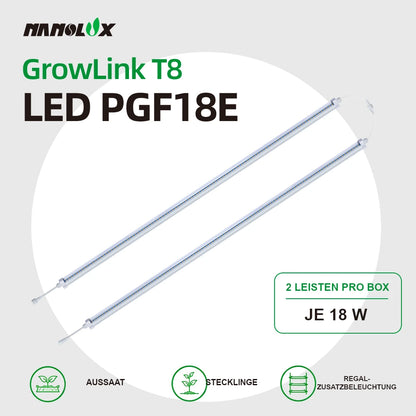 Nanolux GrowLink T8 LED PGF18E 2er-Set mit zwei 18 W Leisten