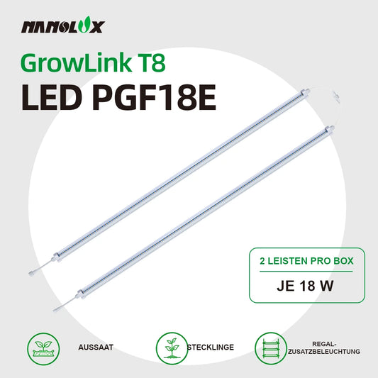 Nanolux GrowLink T8 LED PGF18E 2er-Set mit zwei 18 W Leisten