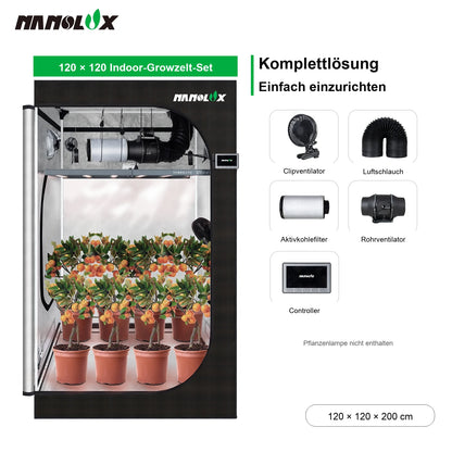 Nanolux Smart Grow Tent Kit 120 x 120 x 200 cm ohne Pflanzenlampe